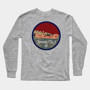 Niagara Falls Vintage Travel Decal Long Sleeve T-Shirt